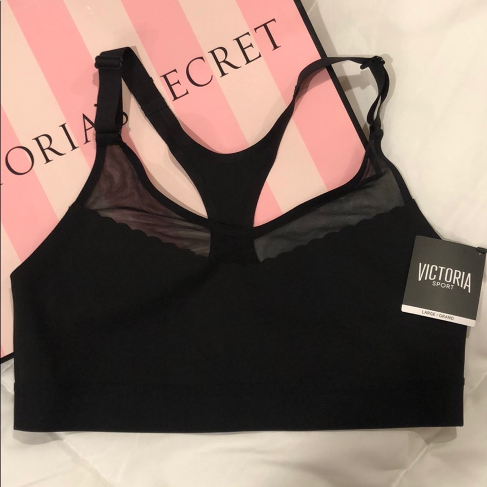 NWT VIctoria Sport Ultralight Black Sports Bra L